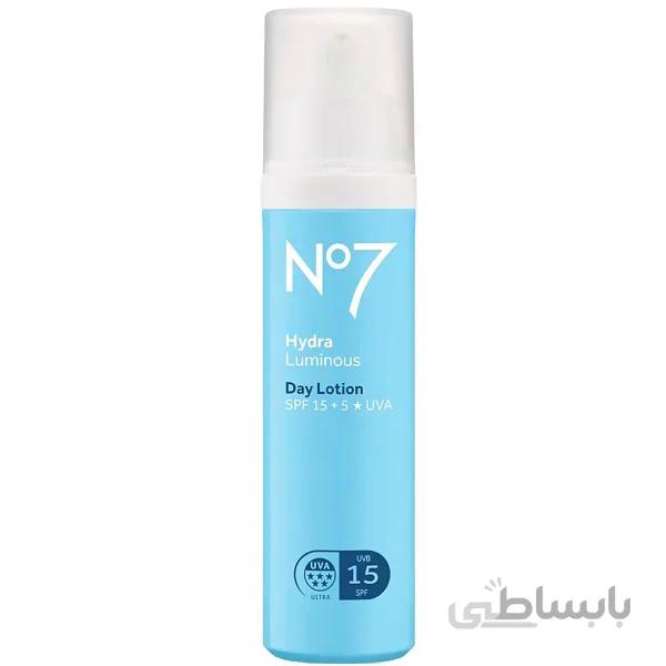 کرم روزانه و آبرسان نامبر سون No7 مدل Hydra Luminous حجم 50 میل | حاوی ضد آفتاب SPF15+ ا No7 Hydra Luminous day lotion SPF 15, 50ml
