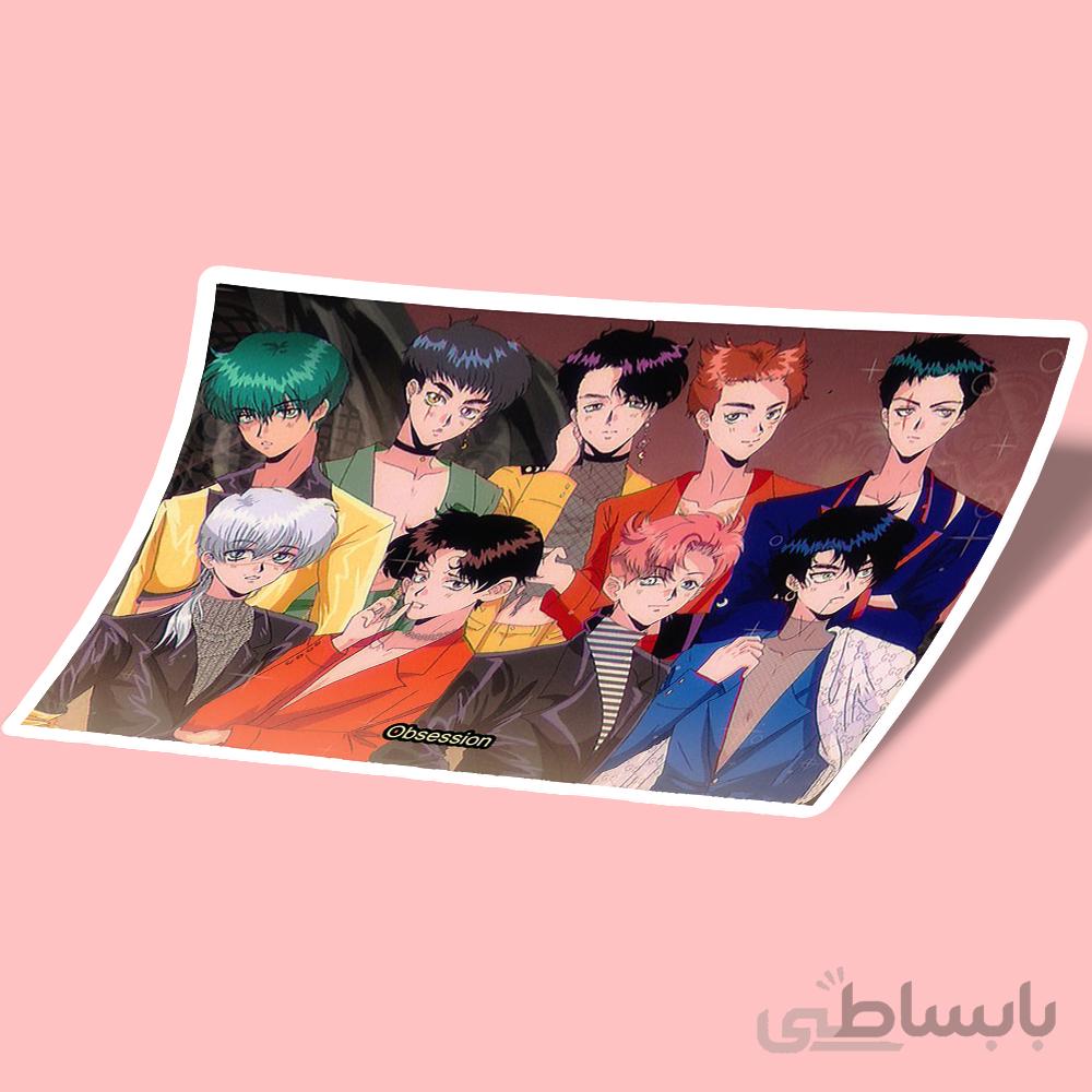 استیکر EXO Anime Kpop Obsession OT9