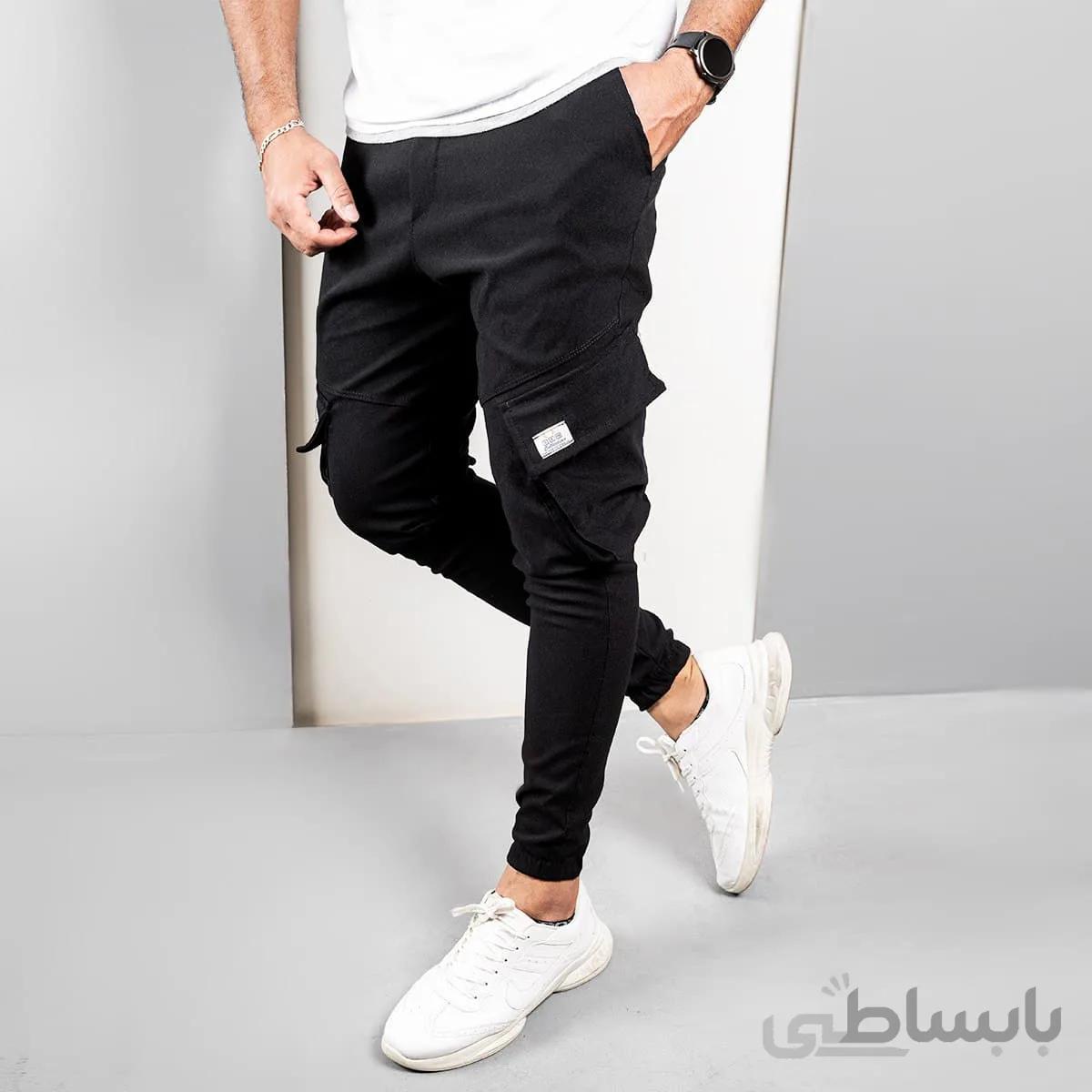 شلوار اسلش مشکی مردانه مدل potin