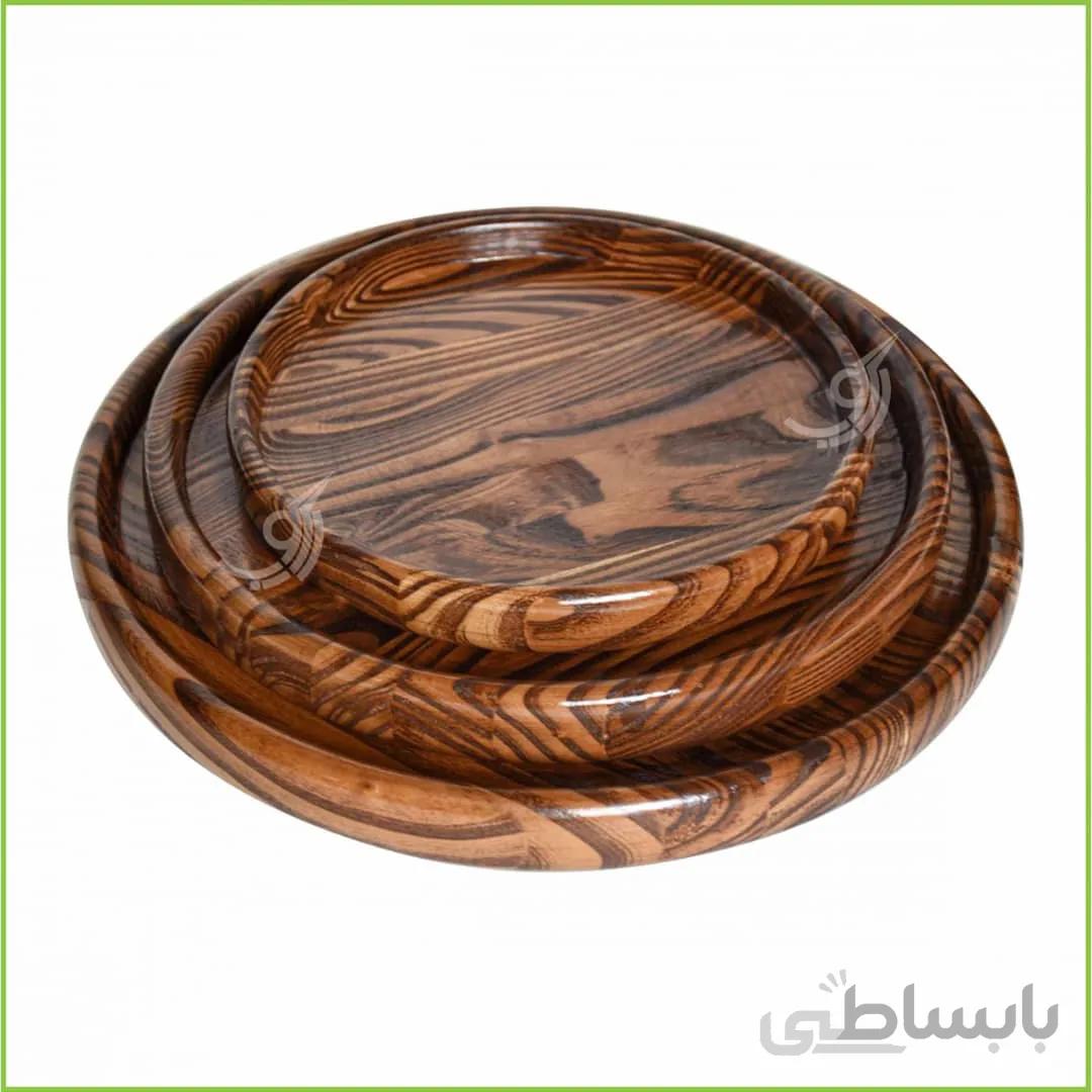 سینی گرد چوبی قطر ۲۰ کد ۱۰۱۴۲۲