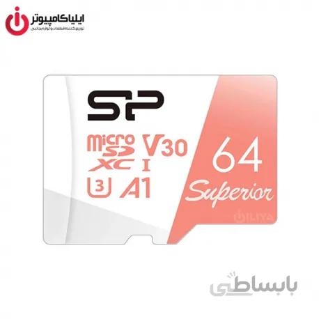 کارت حافظه Micro SD سیلیکون پاور Superior کلاس 10 استاندارد U3 ظرفیت 64 گیگابایت