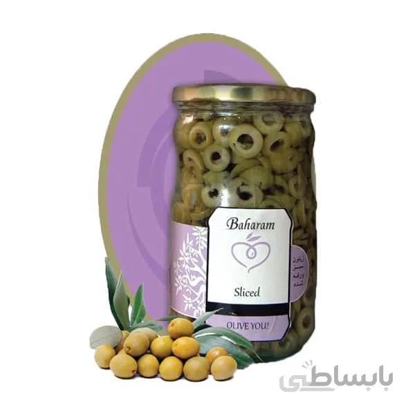 کنسرو زیتون سبز ورقه شده (اسلایس)