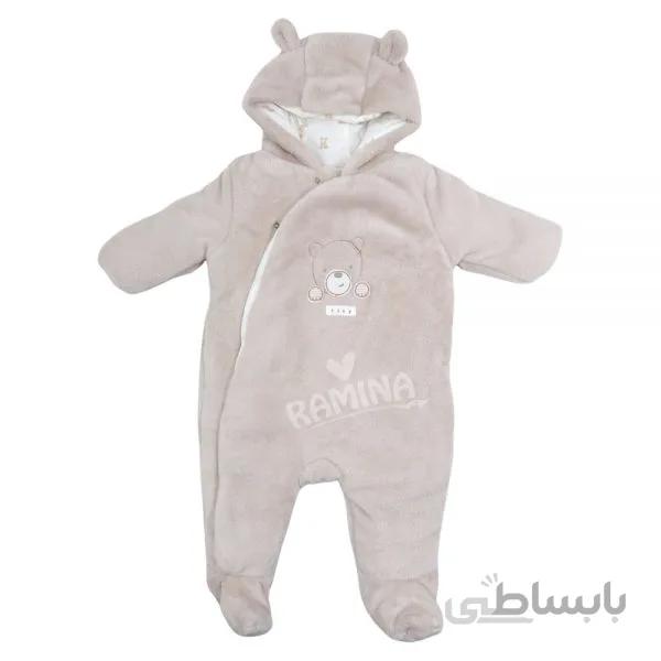 سرهمی مخملی نوزاد طرح خرس کرم مادرکر Mothercare
