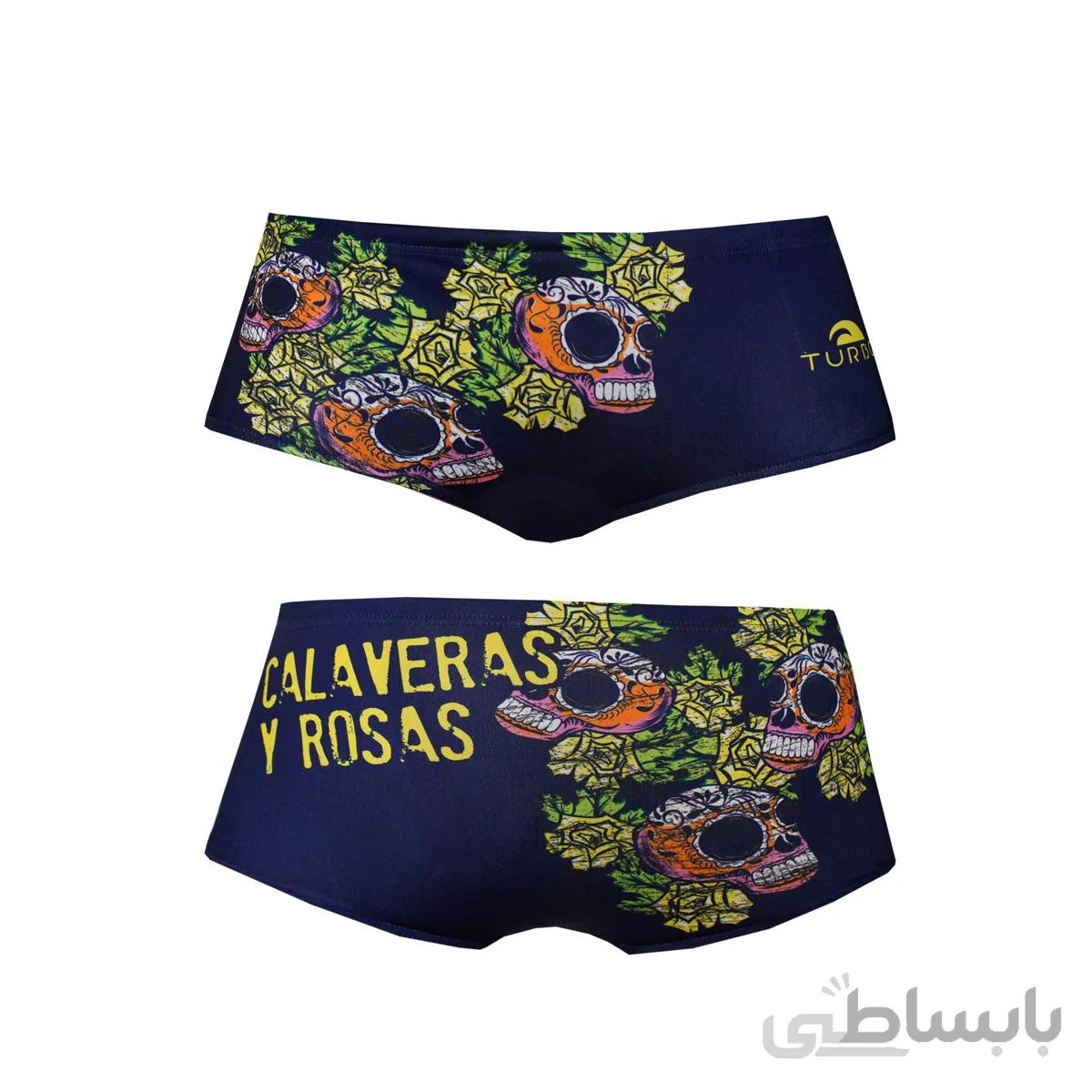 مایوی شنای مردانه توربو Super Tank Calaveras-Rosas Navy ا Turbo men swimsuit Super Tank Calaveras-Rosas Navy