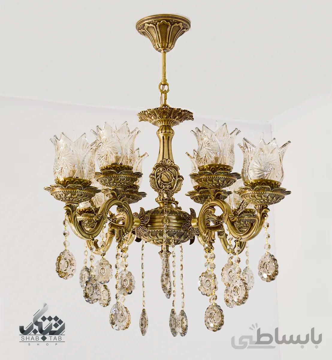 لوستر آویز چهار شاخه هشت شعله ، کد 3559 ا 3559-4
