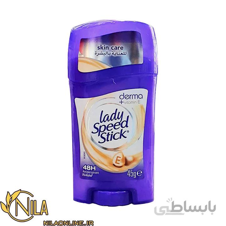 استیک ضد تعریق (دئودرانت) Lady Speed Stick مدل درمو+ویتامین E جرم ۴۵ گرم