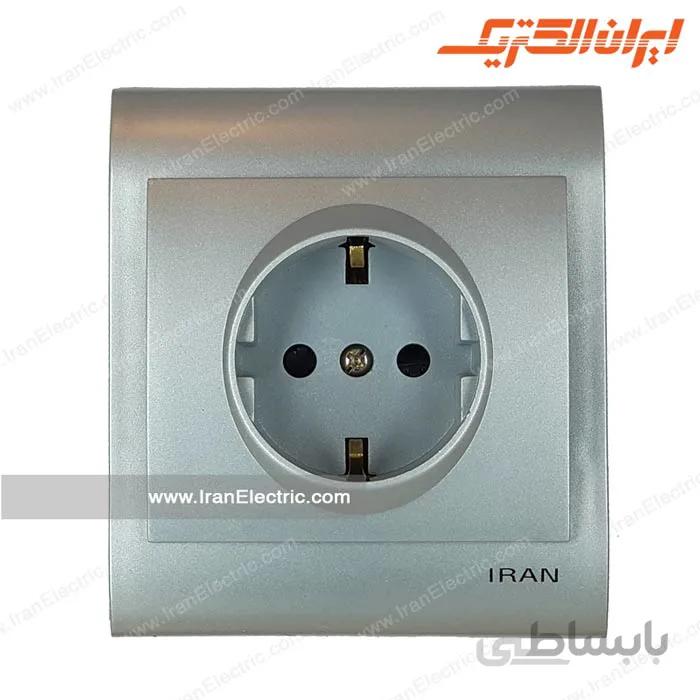 پریز برق ارت دار ایران نقره ای