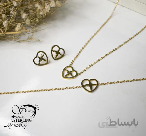 نیمست زنانه استیل طرح قلب و نبض
