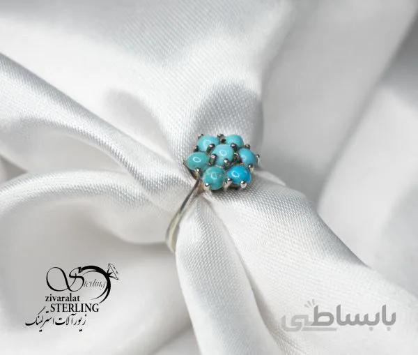 انگشتر نقره زنانه با سنگ فیروزه نیشابور کد 180668