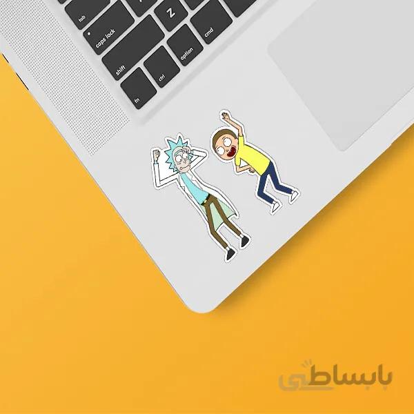 استیکر لپ تاپ مجموعه دو عددی طرح Rick&Morty کد ۰۳