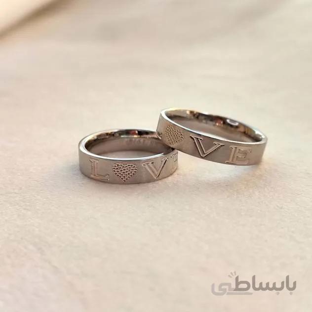 حلقه ست love ( نقره ای)