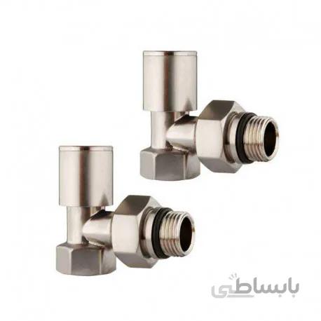 شیر و زانو دکوراتیو کروم مات گرد