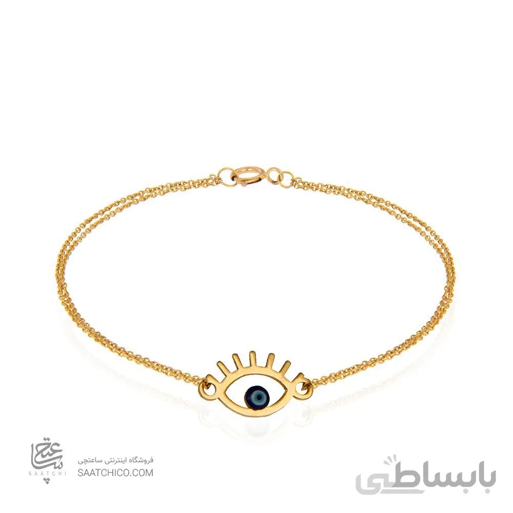 دستبند طلا زنانه طرح چشم نظر کد CB337