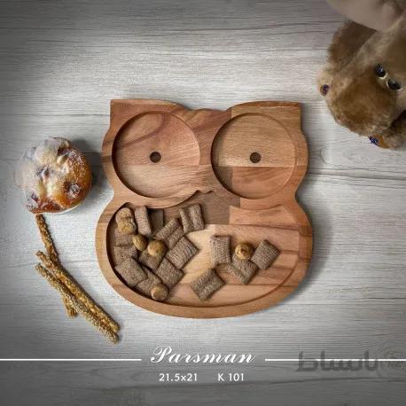 ظرف چوبی کودک طرح جغد