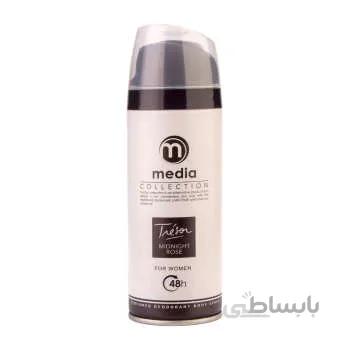 اسپری بدن زنانه مدیا مدل Midnight Roze حجم 200 میلی لیتر ترزا کالکشن میدنایت رز