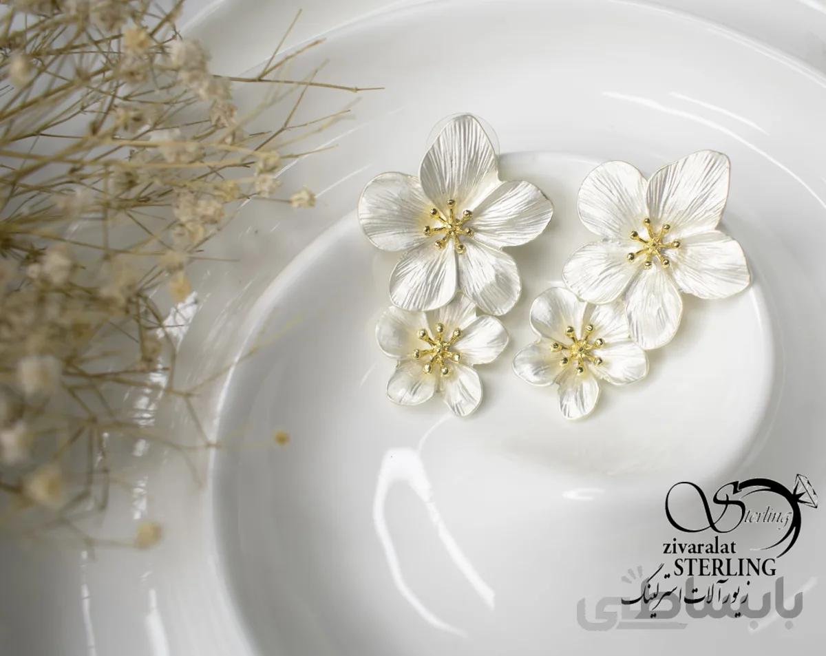 گوشواره آویز طرح گل