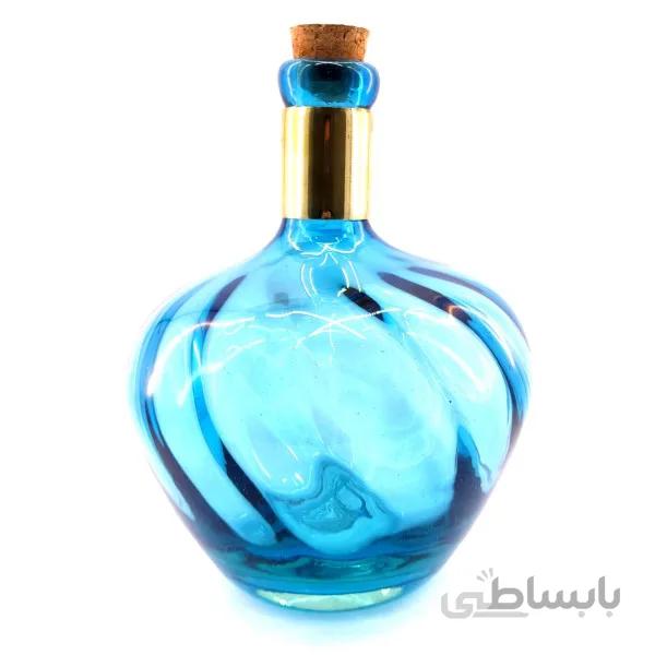 بطری گردن برنجی متوسط مدل نیکا فیروزه ای