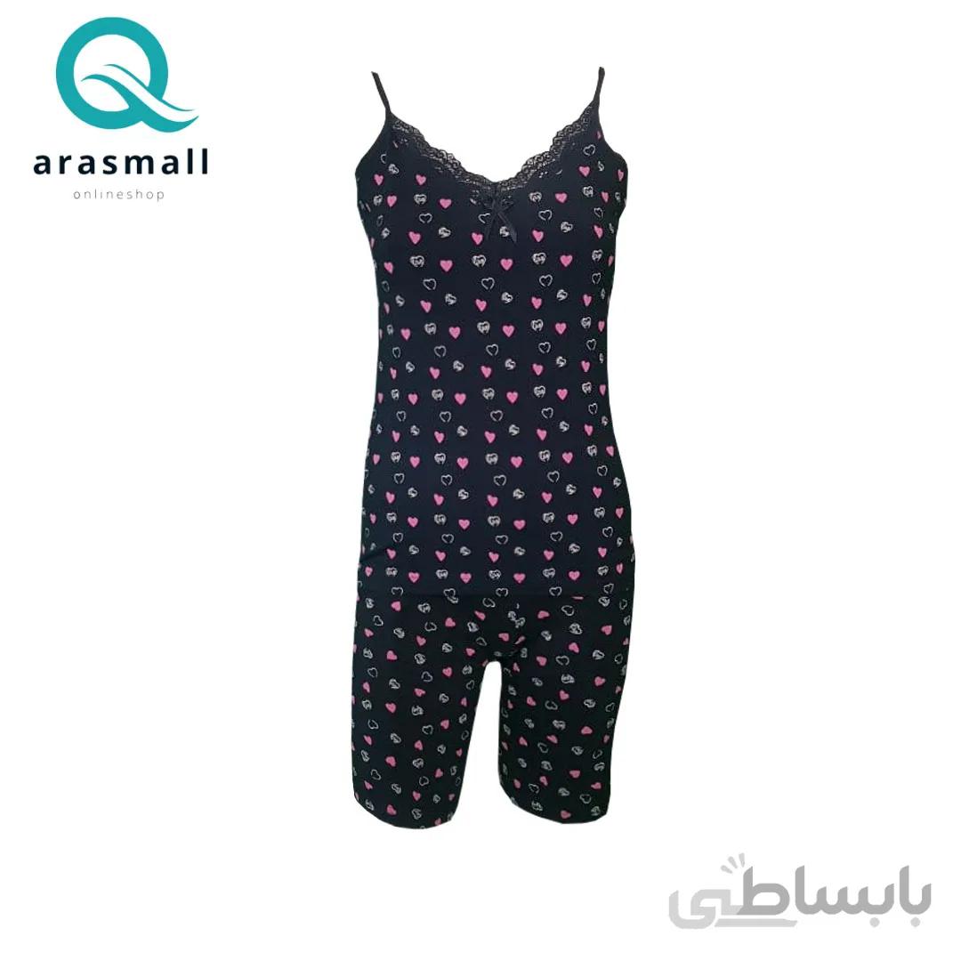 ست تاپ و شلوارک زنانه میسپل طرح قلب کد 132