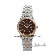 ساعت مچی ویولت زنانه کلاسیک گرد فلزی دو رنگ رزگلد صفحه قهوه ای مدل 0360/2L