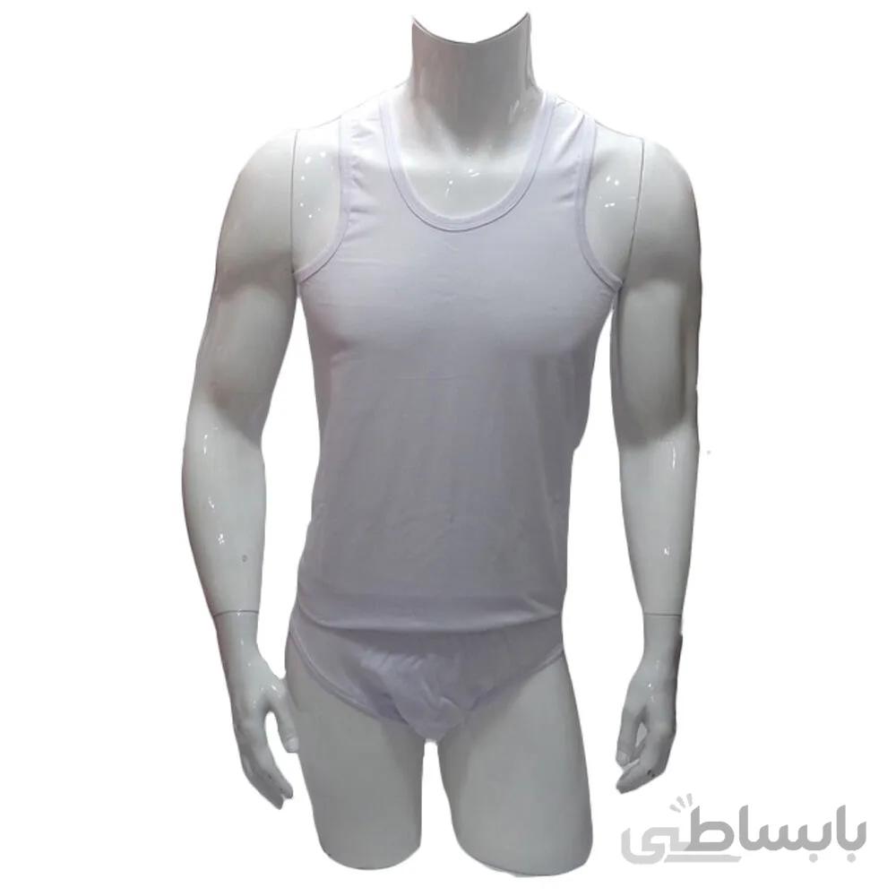 ست زیرپوش رکابی و شورت اسلیپ پنبه سوپر مردانه پرزنت (مورچه)