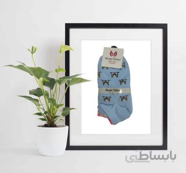 جوراب زنانه مچی Barge talaei برگ طلایی طرح گربه