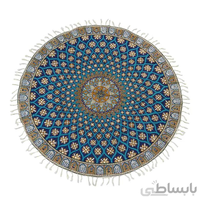 رومیزی قلمکار گرد سایز 120 سانتی متر طرح مسجد شیخ لطف الله کد s43