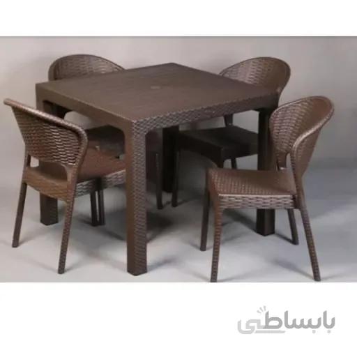 ست میز و صندلی 4 نفره حصیر بافت ناصر پلاستیک کد 323 972