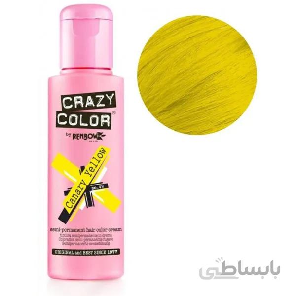 رنگ مو فانتزی کریزی کالر 100 میل مدل canary