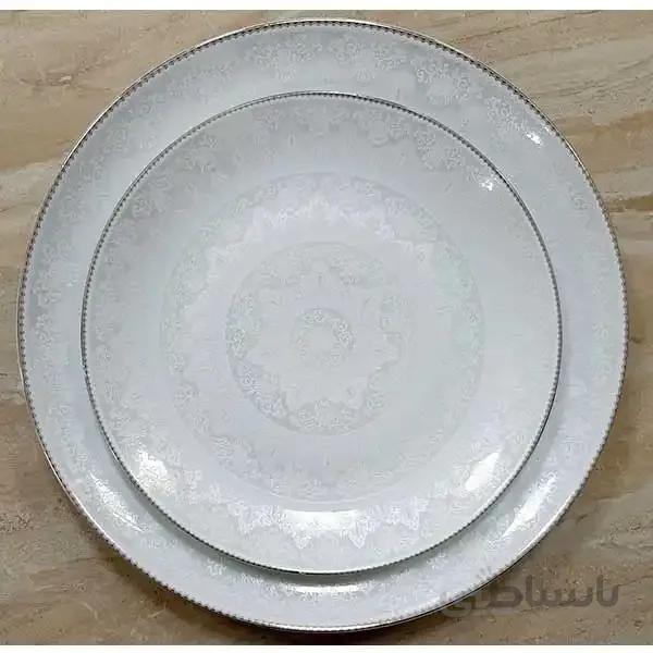 سرویس غذاخوری 87 پارچه ( 12 نفره ) گرد چینی لورین مدل هنگامه صدفی (Hengameh)