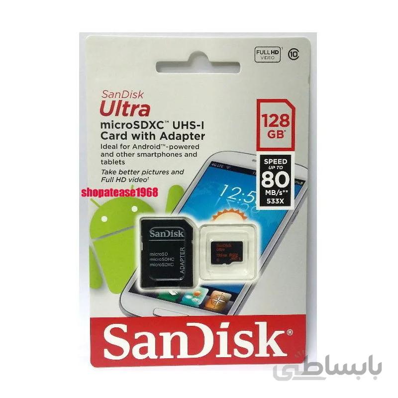 مموری میکرو 128 گیگ SANDISK MICRO SD 128G CALSS10