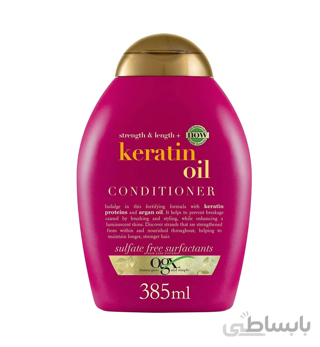 نرم کننده مو او جی ایکس مدل Ogx Anti Breakage + Keratin Oil حجم 385 میلی لیتر ا OGX Anti Breakage + Keratin Oil Conditioner