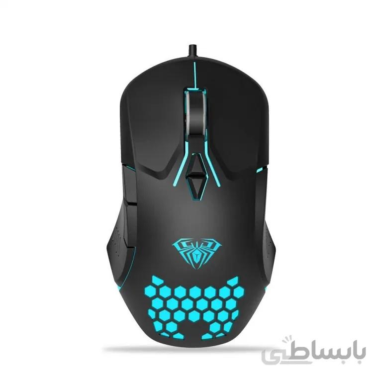 AULA F809 Wired Gaming Mouse 3200 ا AULA F809 Wired Gaming Mouse 3200 DPI with 7 Programmable Buttons Ergonomic Comfortable RGB Optical Gaming Mice for USB Laptop Desktop Computer