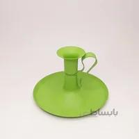 جاشمعی دسته دار فلزی سبز روشن
