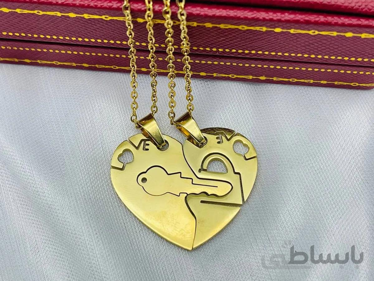 گردنبند طلایی کلید و قفل کامل