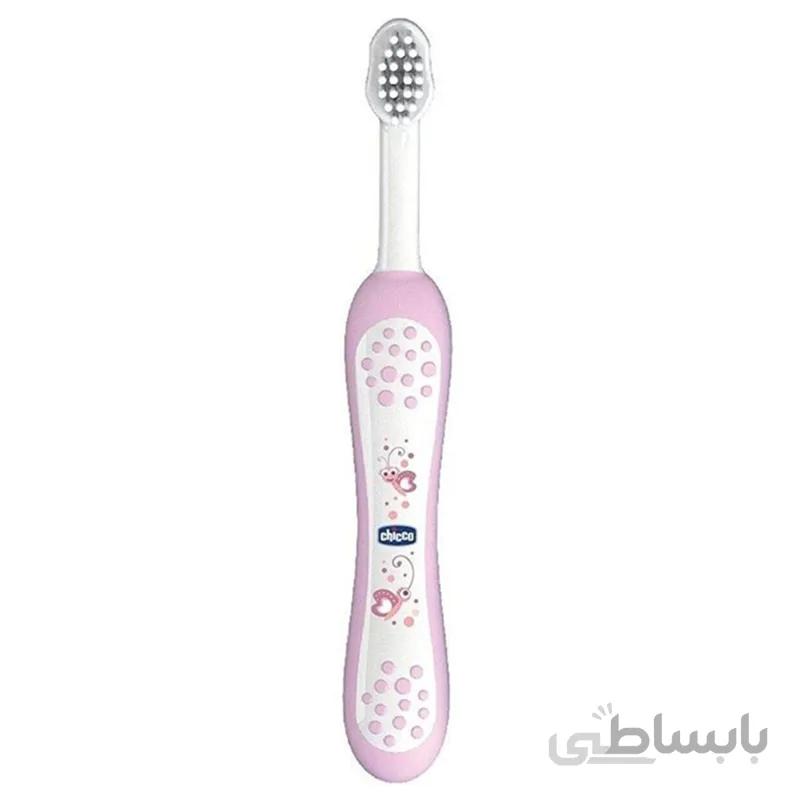 مسواک کودک صورتی چیکو مدل First Milk 6-36 ماه