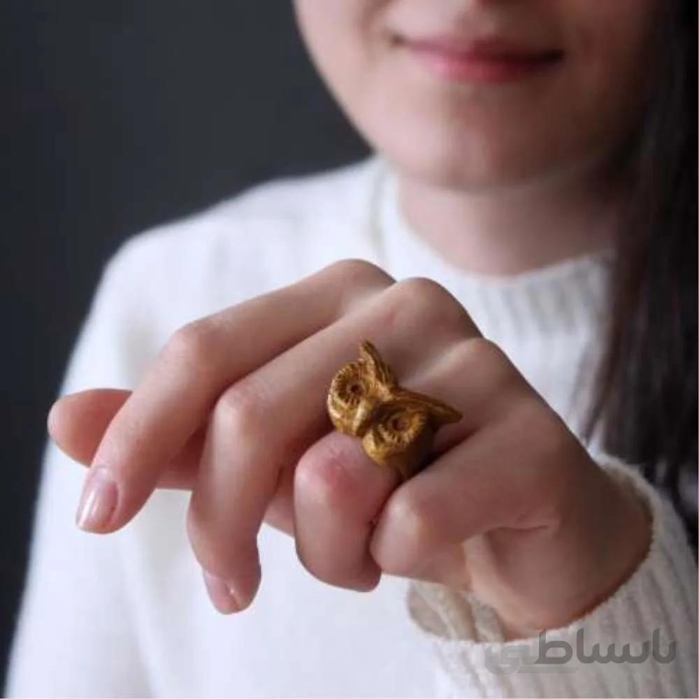 انگشتر دستساز طرح جغد