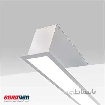 چراغ خطی توکار برش 9 تک لاین بدنه سفید اکووات