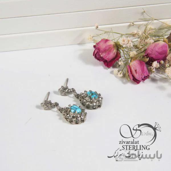 گوشواره نقره مدل اشک آبی