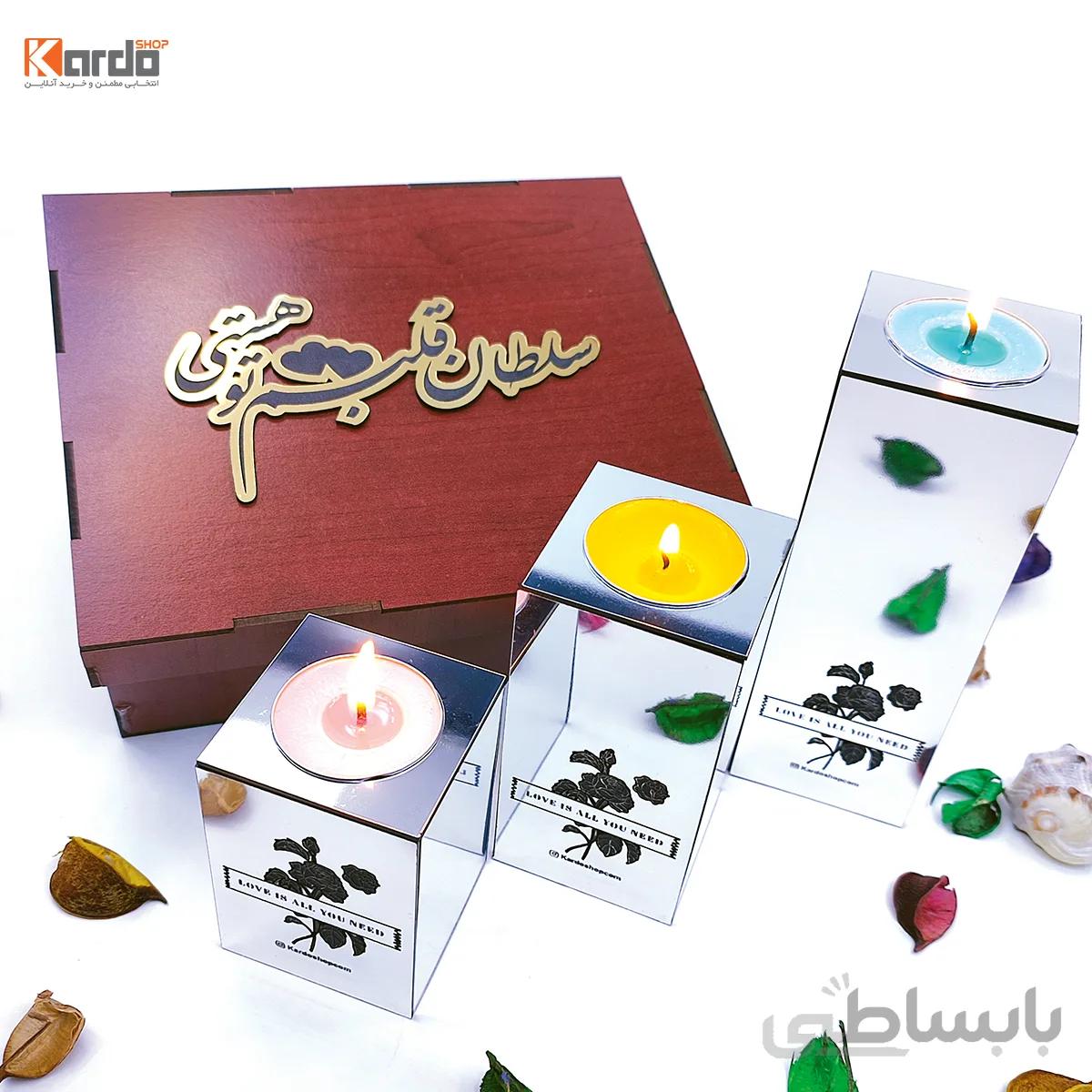 ست پایه شمع کلاسیک نقره ای