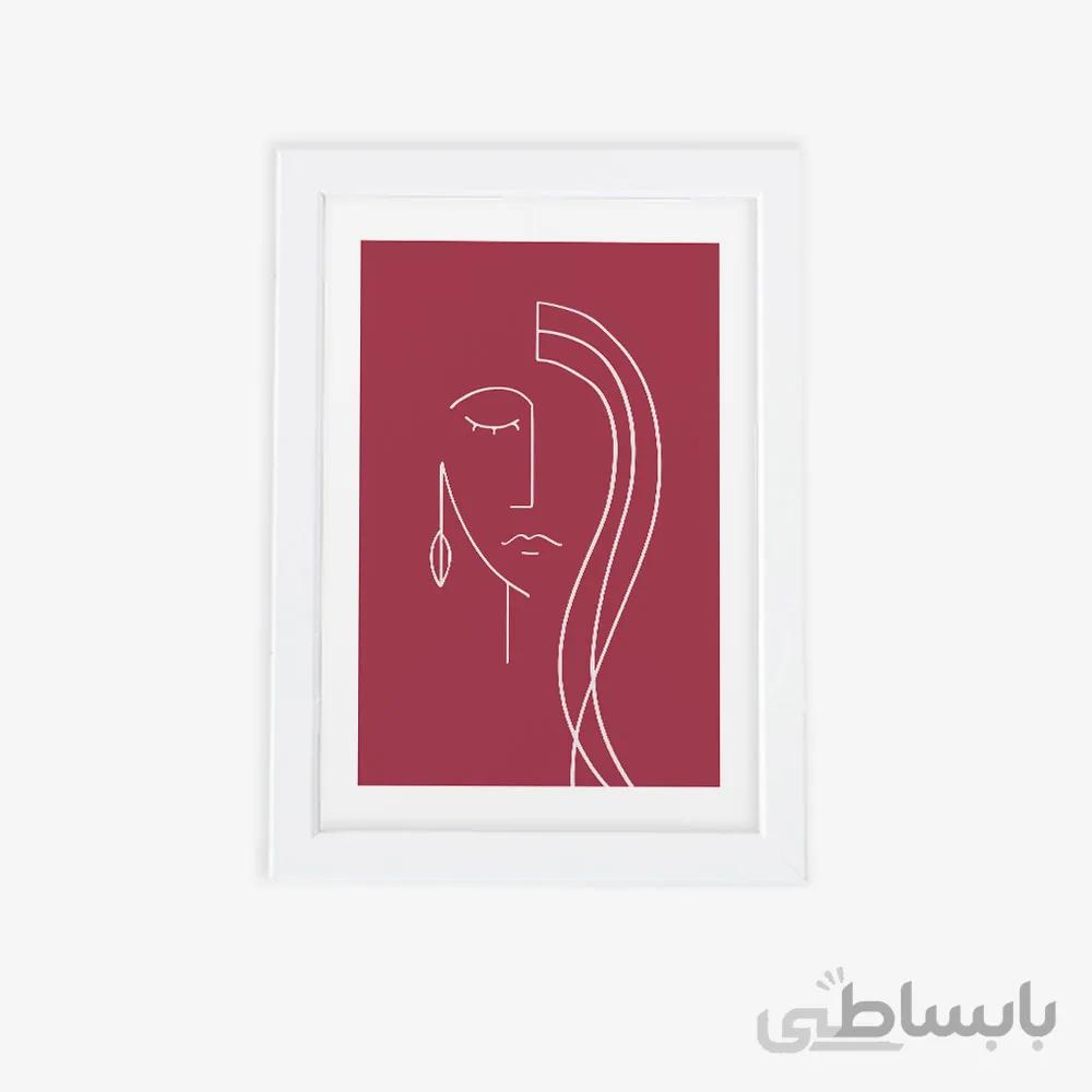 تابلو مینیمال لاین آرت طرح دختر