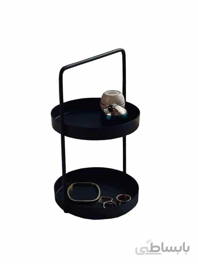 استند دو طبقه گرد فلزی کوچک