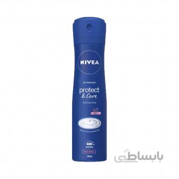 اسپری ضد تعریق زنانه 48 ساعته نیوآ مدل Protect & Care حجم 150 میل ا NIVEA Antiperspirant Protect & Care 48HR 150ml W