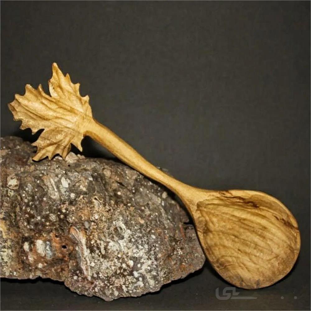 قاشق چوبی طرح برگ افرا ا Wooden spoon designs Maple Leaf