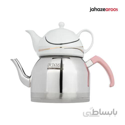 کتری و قوری 2.5 لیتری استیل لوله دار فورته