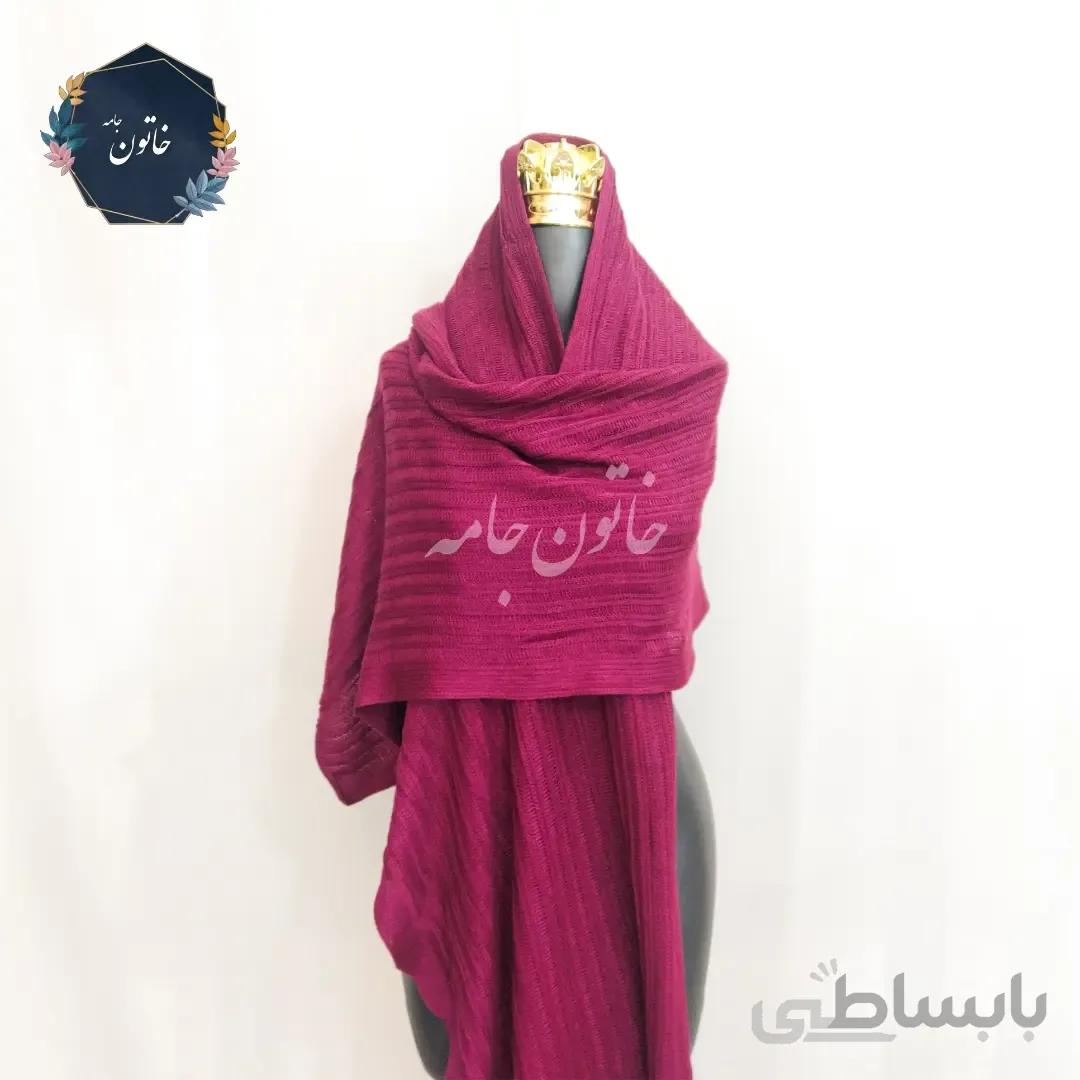 شال بافت حصیری زنانه طوسی روشن