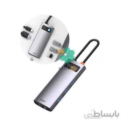 هاب 6 پورت تایپ سی بیسوس مدل Baseus Metal Gleam CAHUB-CW0G ا Baseus Metal Gleam CAHUB-CW0G 6 in 1 Multifunctional Type-C HUB 100w