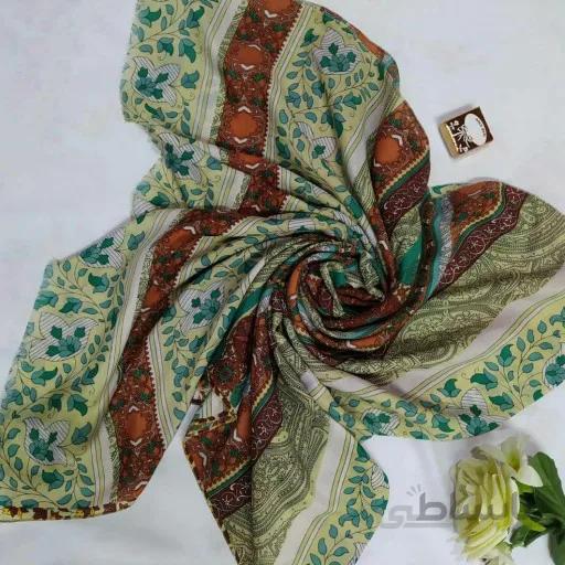 شال نخی طرح سنتی سبز