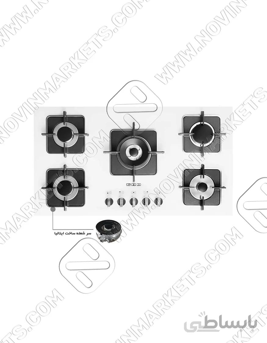 اجاق گاز شیشه ای مشکی G5910 استیل البرز ا ُG5910