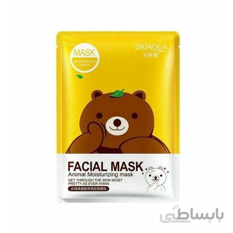 ماسک ابرسان ورقه ای صورت خرس بیواکوا FACIAL MASK BIOAQU