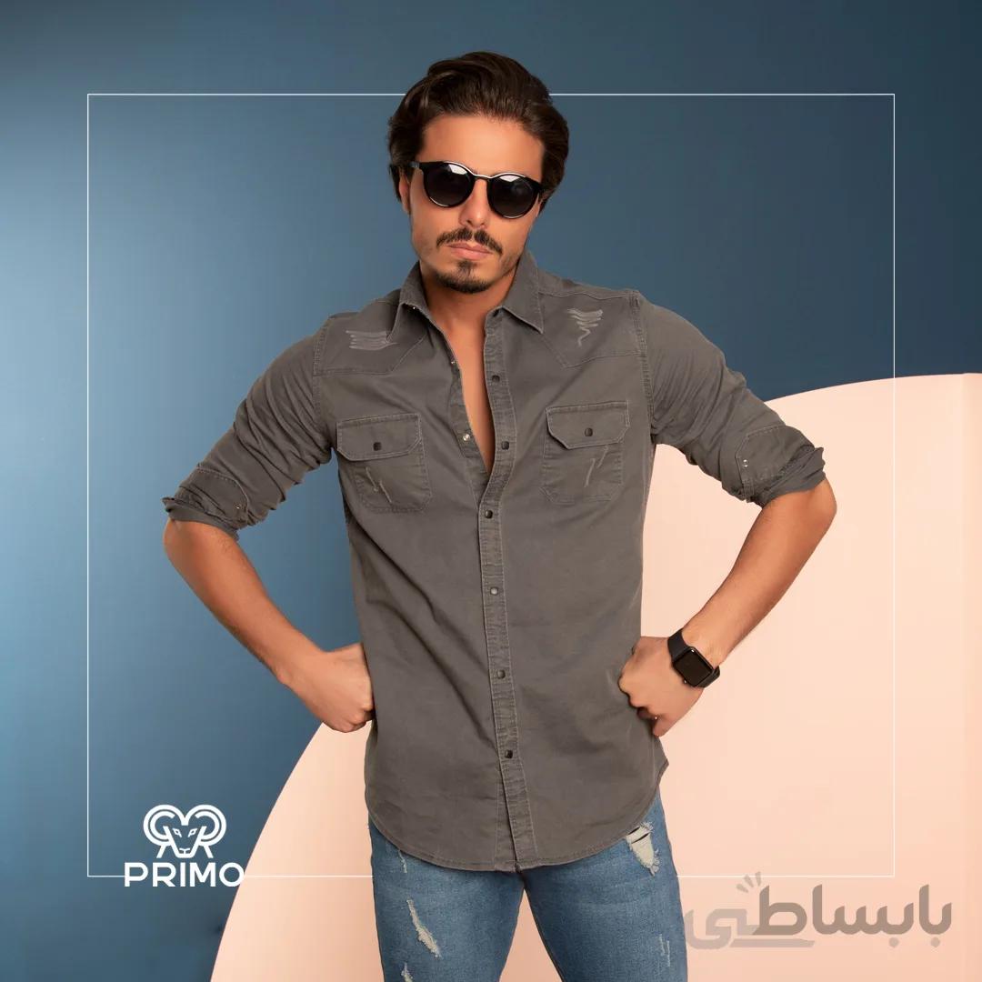 پیراهن کتان مردانه مدل آستین بلند ساده 236407